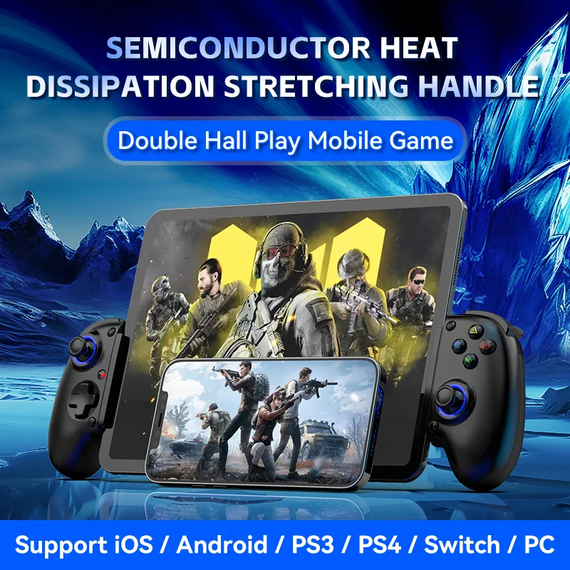

D10S Tablet Controller cooling gamepad Delta simulator Bluetooth PS4/PS5 Streaming switch mobile game Stretch gamepad