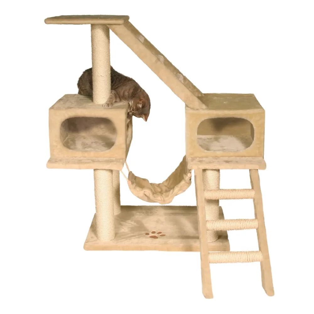 TRIXIE Malaga Plush & Sisal 3Level 43″ Cat Tree with Scratching Posts