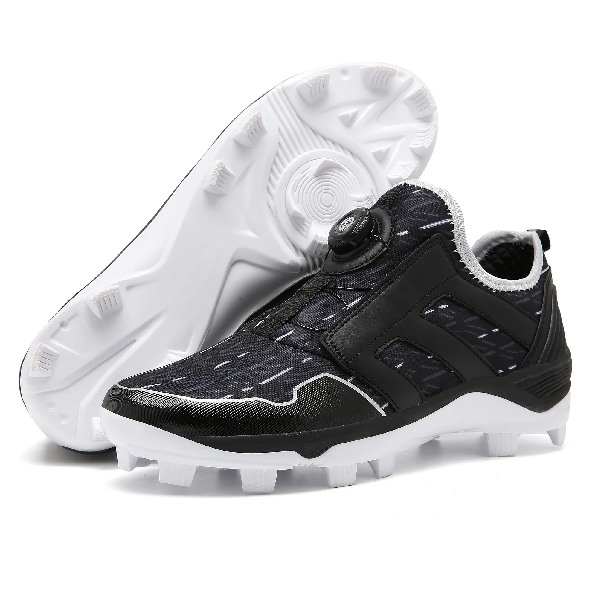 Men Breathable Professhional Cleat Rotating Buckle Baseball Shoes Spikes Softball Training Sneakers