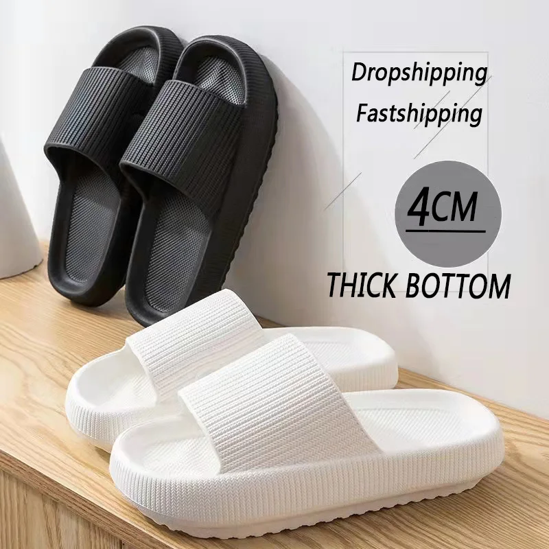 Sandalias de plataforma gruesa hombre y mujer, chanclas de goma EVA de 4cm, antideslizantes interiores y exteriores, zapatos de playa de verano| | - AliExpress