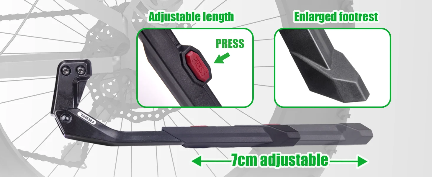 Description Picture 5 of itemRBRL Bicycle Kickstand 24-29" E-Bike Stand Aluminium Alloy Heavy Duty Bicycle Side Support Kickstand for MTB Road Cycling
