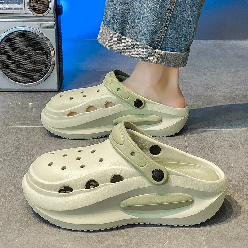 2025 Men and women's new summer thick sole anti-slip wear comfortable sandals beach breathable couple casual slippers men shoes