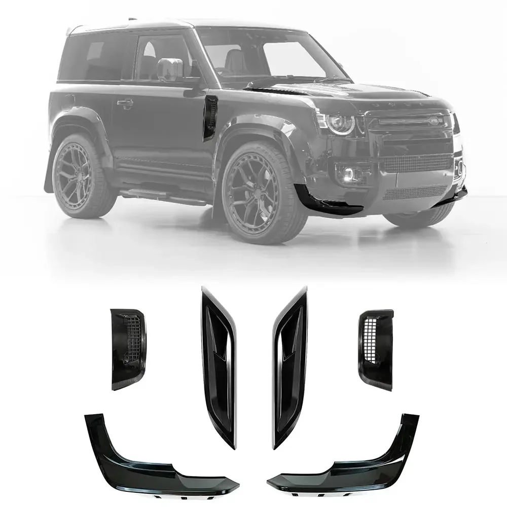 2020 2021 New Car Front Bonnet Vent Urban front bumper lip fender vents for Land Rover Defender 90 110 130 custom upgrade high quality carbon fiber aluminum alloy engine hood front bonnet for 2020 land rover defender 90 110 130