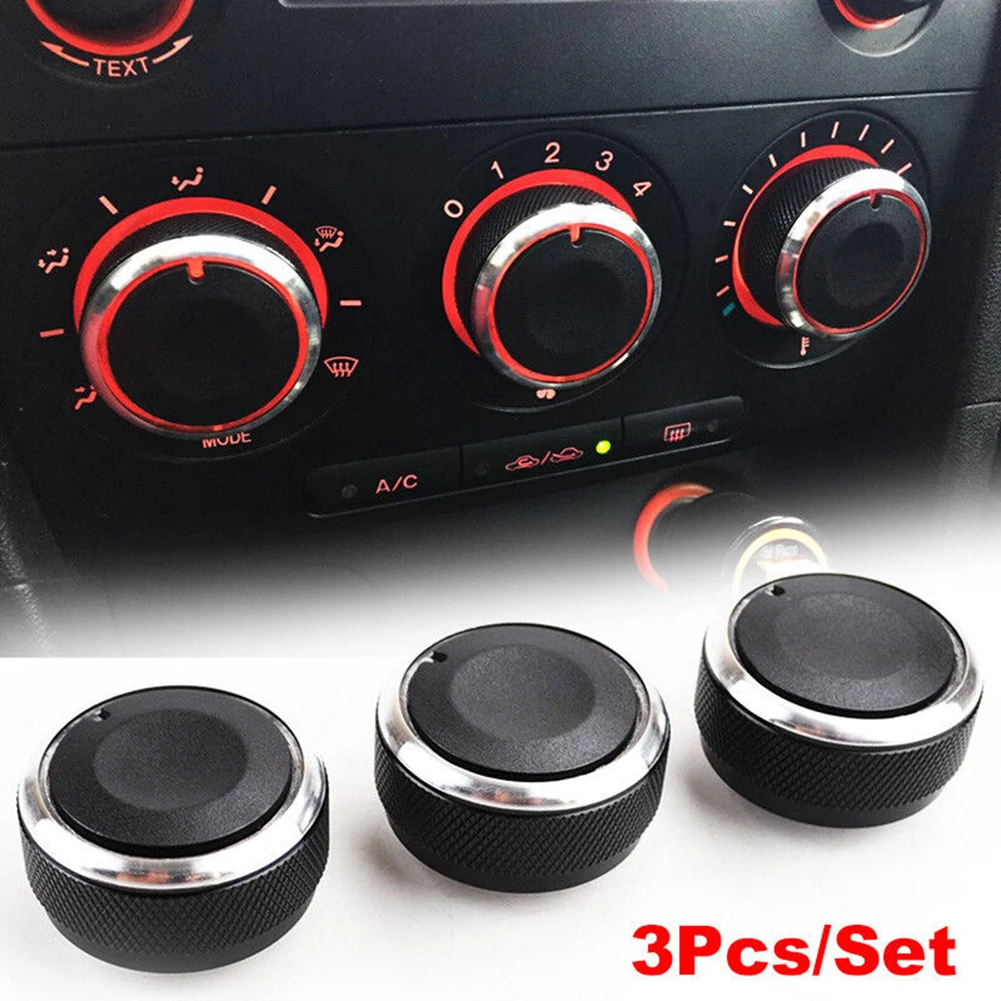 

3pcs Car Switch Knob Heater Climate Control Button A/C Cover For MAZDA 3 M3 Console AC Control Switch Knob Cover Accessories