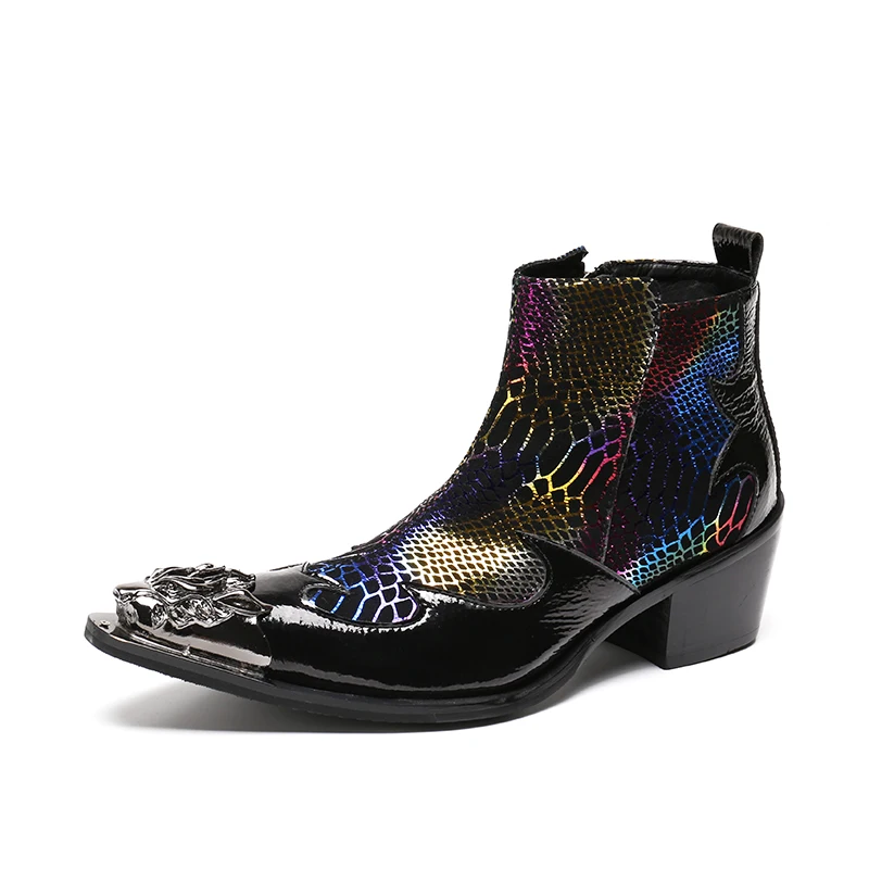 Iron Dragon Head Men's Leather Boots, Fashionable and Leisurelyyoung Hairstylists, Designers, Genuine Leather Boots