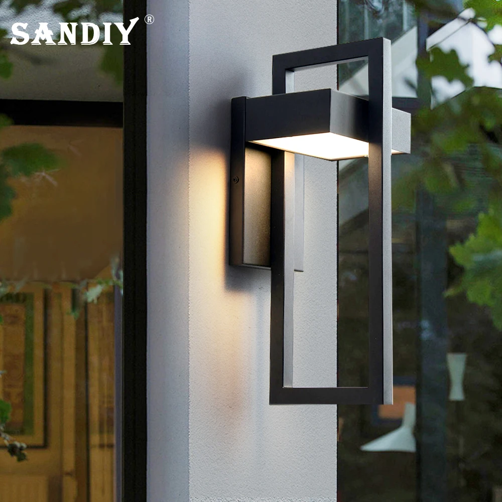 SANDIY External Wall Lamp Waterproof Outdoor Lighting Modern Porch Garden Sconce House Decor Luminaire Balcony Terrace 110v-240v