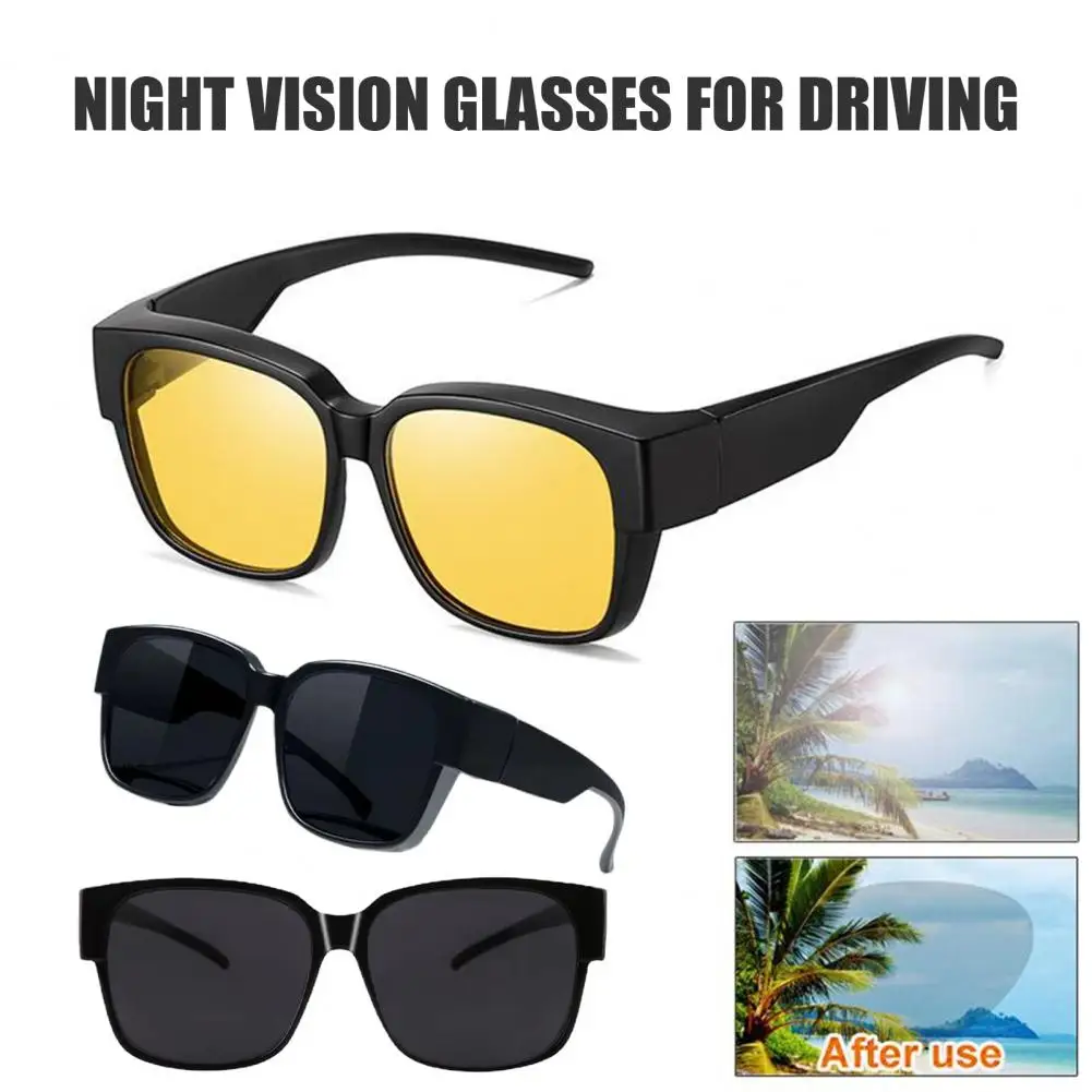 Anti Glared Polarized Sunglasses Over Glasses Night Vision Glasses Nighttime Driving UV400 Protection Wraparound Sunglas