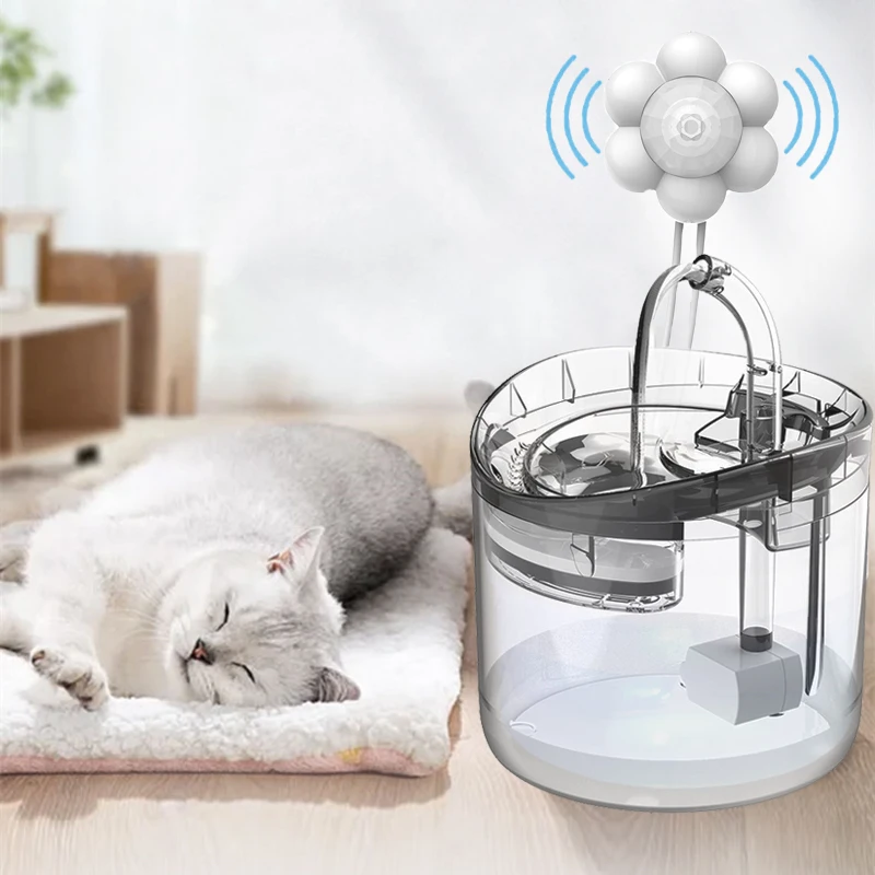 Edipets fuente bebedero automático con sensor de movimiento blanco para gato