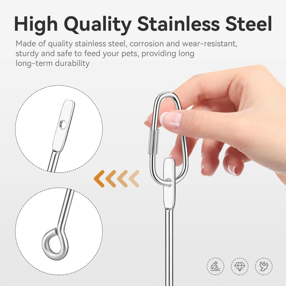 5PCS Bird Skewer Bird Food Holder Feeder Stainless Steel Parrot Skewer Fruit Vegetable Holder Foraging Hanging Food Feeder