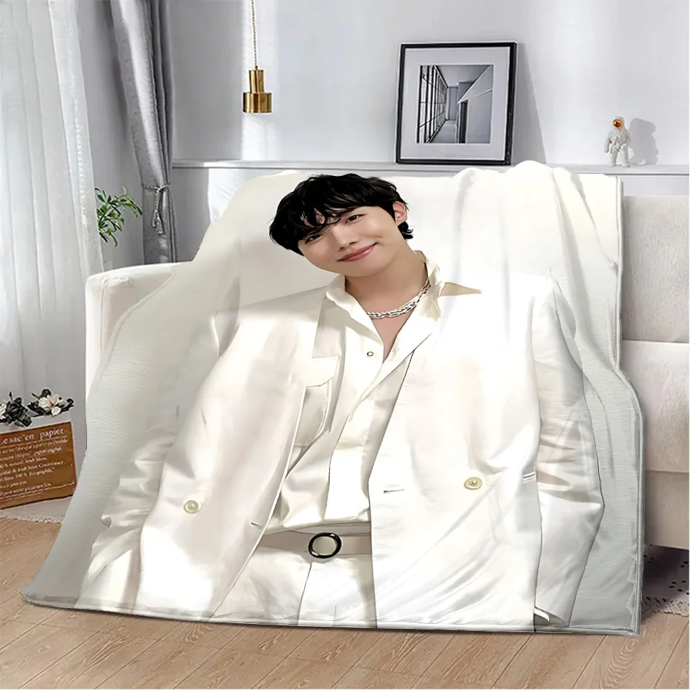 Cartoon Printed Blanket B-BT21S Picnic Blankets Warm Blanket Soft and Comfortable J-Jung HoseokS Home Travel Birthday Gift 4