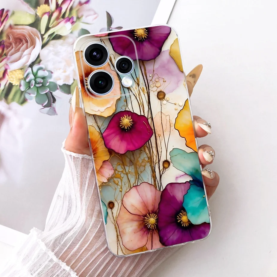 Colorful Flowers Painted Soft Slim Phone Case