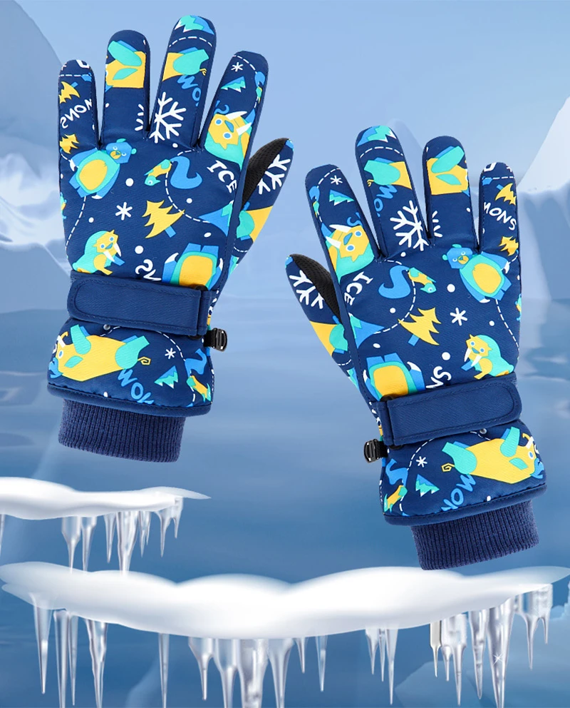 Details of (Grey)Children Kids Skiing Gloves Winter Cycling