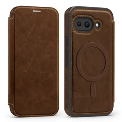 Magnetic Leather Wallet Phone Case with Kickstand and Card Holder - Pixel 9Pro (Coffee)
