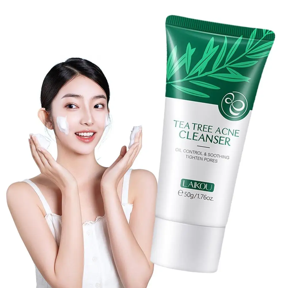 

50g Tea Tree Acne Cleanser Wash Soothe Skin Oil Control Pores Pimple Dry Tighten No Cleansing Facial Shrink Prevent V0C5