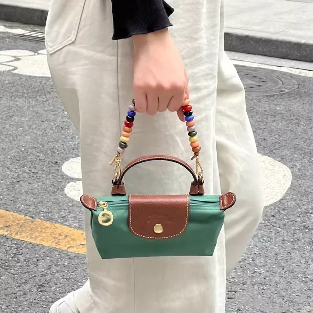Colorful Beaded Decorative Chain for Longchamp Mini Bags Into Colorful Handheld Non Destructive Modification Shoulder Straps 2