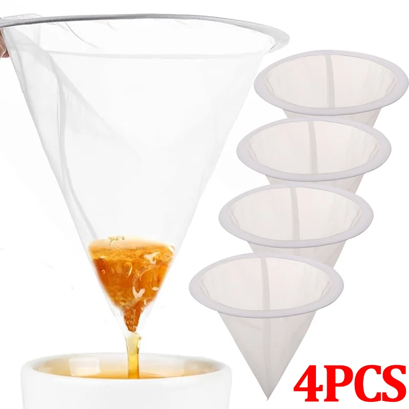 Description Picture 4 of item150 Mesh Nylon Filter Bags Honey Strainers Funnel-shaped Strainers Food Grade Impurities Filter Mesh Bag Beekeeping Special Tool