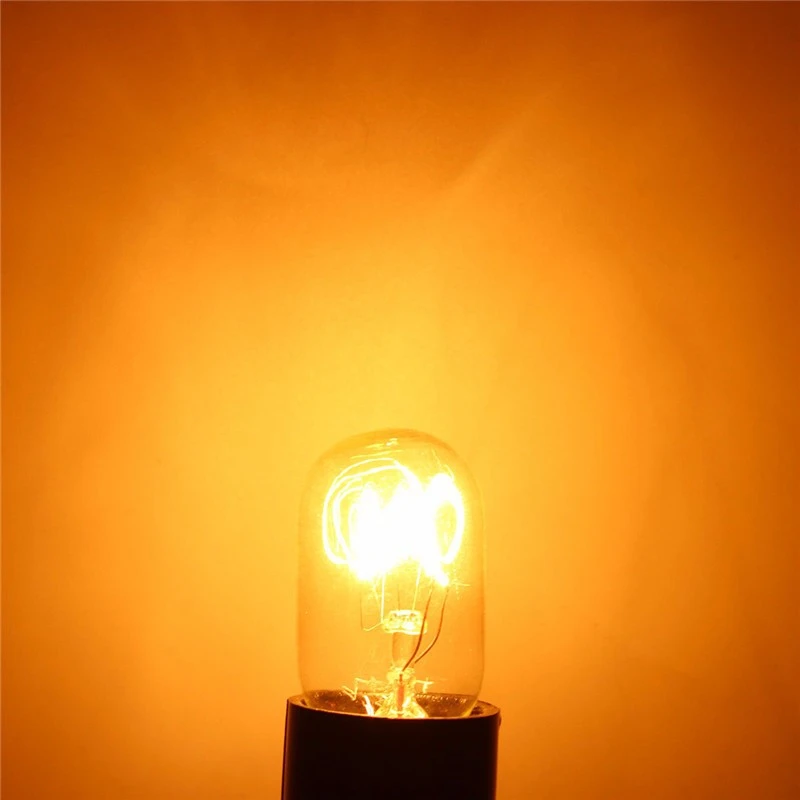 Edison Bulb E14 SES Refrigerator Fridge Light Bulb Tungsten Filament Lamp Bulbs Warm White Ligthing AC 220-230V 10pcs 15W/25W