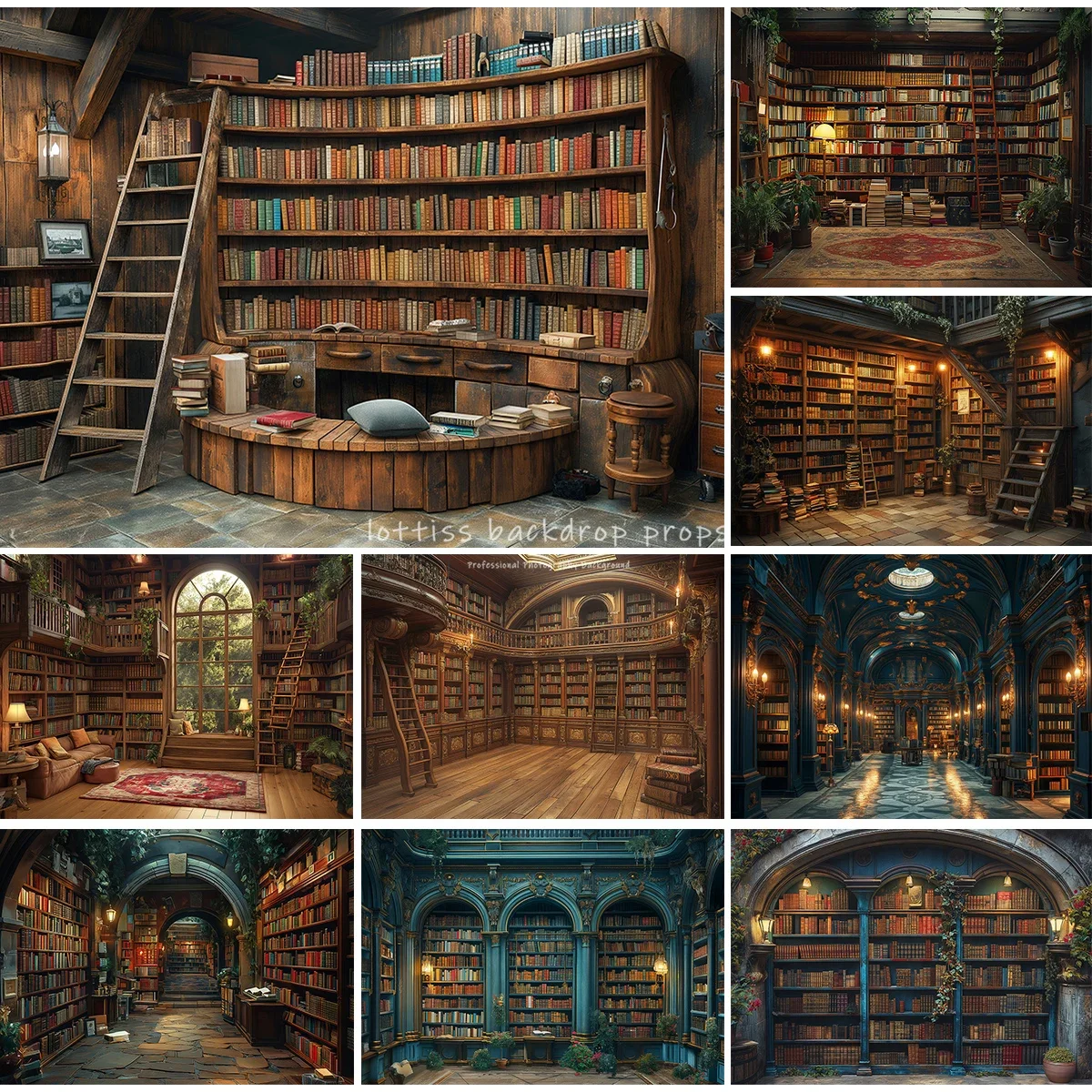 School Library Backdrops Kids Baby Photography Child Ault Photocall ...