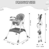 Foldable Baby High Chair 6 Months Plus with Toy Rack