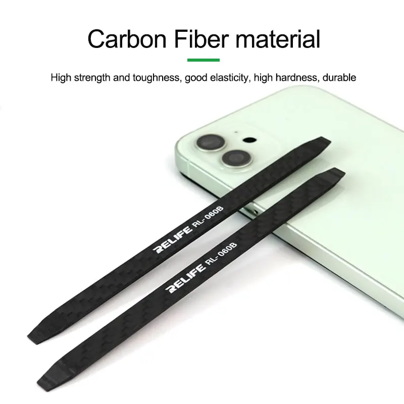 Disassembly Crowbar RELIFE RL-060B Carbon Fiber for Mobile Phone Laptop Maintenance Non-magnetic LCD Screen Dismantling Tool