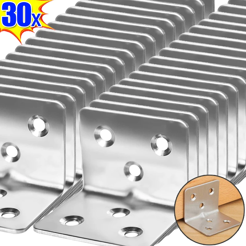 Stainless Steel 90&deg; Right Angle Fixed Corner Bracket for Wood Furniture Bedframe Cabinet L Shaped Brackets Angle Brace stainless steel angle bracket,angled furniture hardware,furniture hardware,angle connector,angle bracket