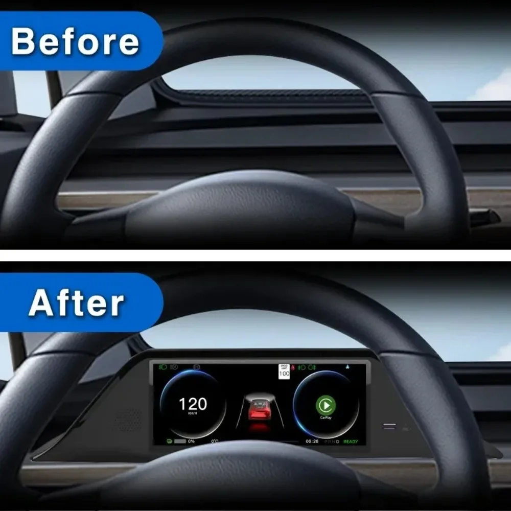 테슬라 모델 Y/3용 LCD 계기판 터치스크린 헤드업 디스플레이 (CarPlay, 안드로이드 오토, 운전자 모니터링 기능 포함) 신에너지 자동차