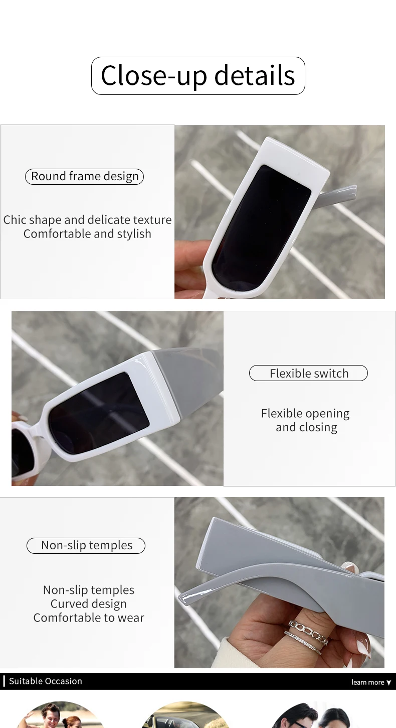 Rectangle Fashion Sunglasses Man Hip Hop Vintage Designer Black Shades Sun Glasses Small Frame Personality UV400 Eyewear_voghion.com