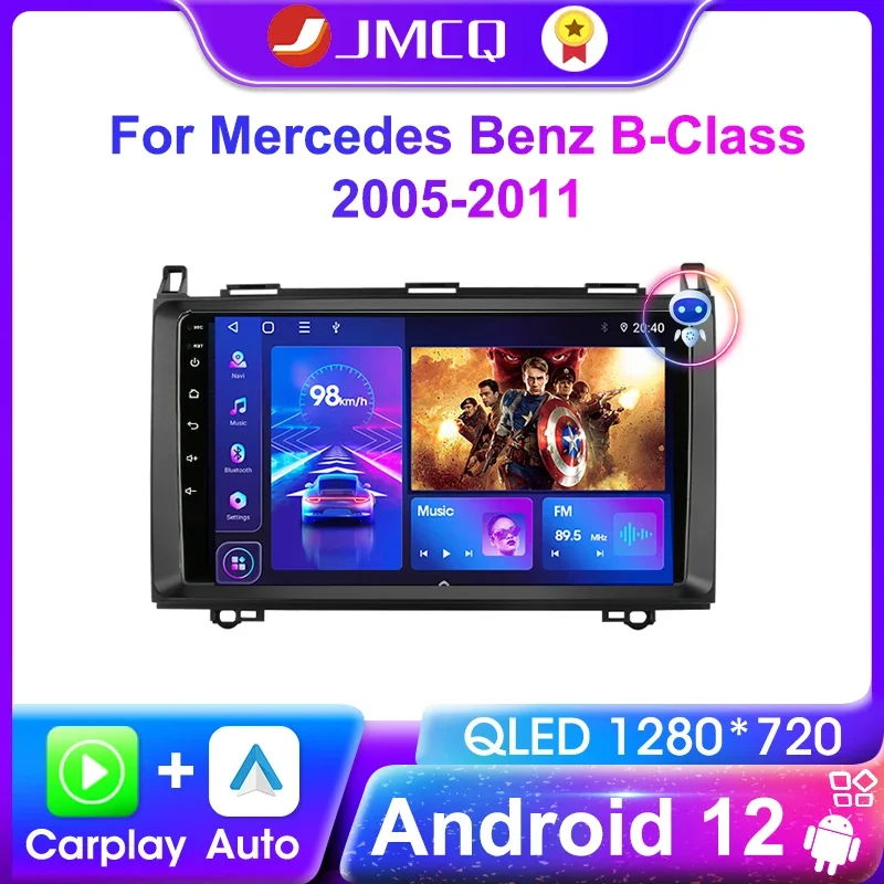 

JMCQ Carplay 4G Android 12 Car Radio For Mercedes Benz B-Class B Class Viano Vito W245 B200 2005-2012 Multimedia Video Player