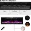 68 Inch Electric Fireplace Recessed and Wall Mounted, Fireplace Heater and Linear Fireplace, Ultra-Thin Electric Fireplace 3