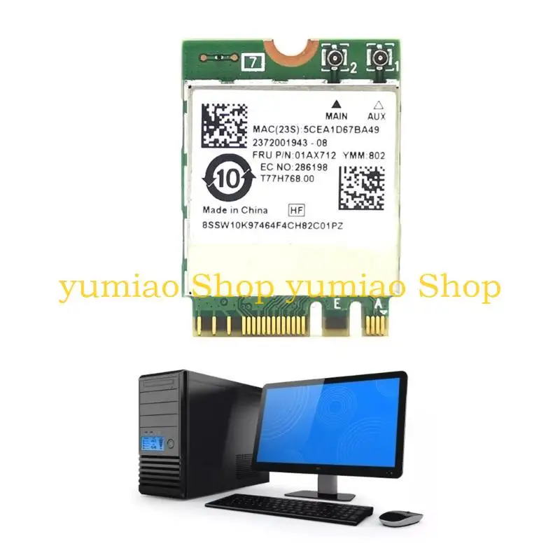 587B 무선 네트워크 카드 BT4.0 WiFi 어댑터 듀얼 대역 M2-NGFF RTL8822BE WiFi 카드