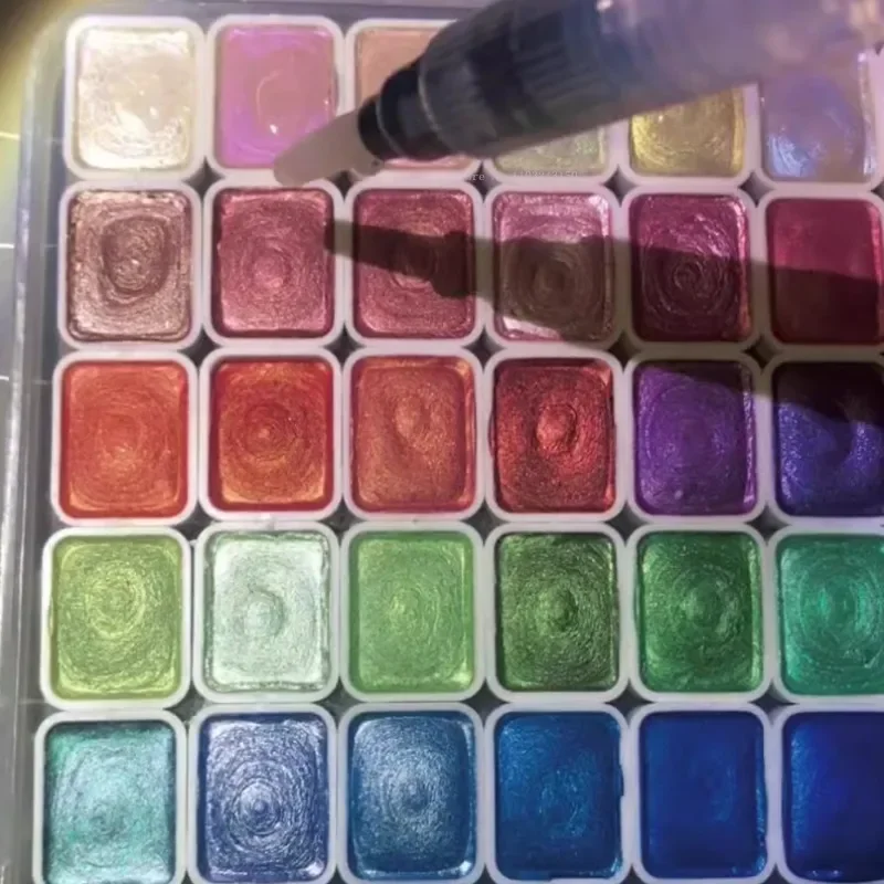 60 Colors 2.3ml Iron Box/plastic Box Pearlized Watercolor Paint Set Palette Painting Nail Coloring Decorative Art Supplies