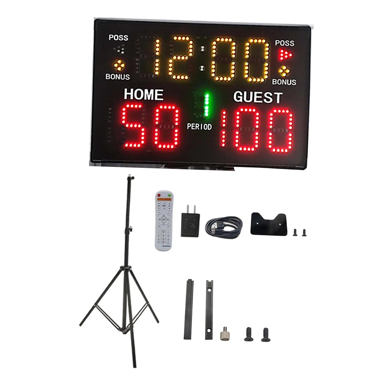 Portable Electronic Scoreboard Tripod Mount LED Display for Basketball