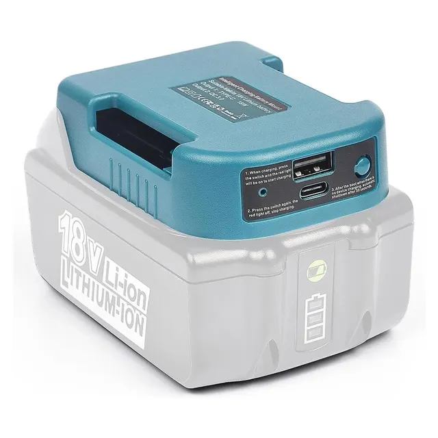 For Makita 18V With USB With Type-C Battery Holder For Makita 18V Battery BL1840 BL1850 BL1860 Charger Adapter Fast Charging 1