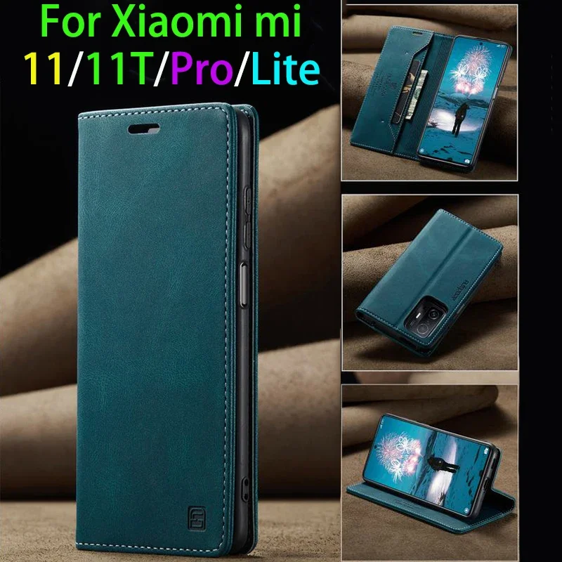 

Кожаный чехол для Xiaomi Mi 11 T Lite, роскошный Магнитный флип-чехол, мягкий силиконовый матовый чехол-бампер для телефона Xiaomi mi 11 T Pro