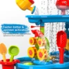Sand water game table toy 3-Tier Outdoor Water Play Table Toys for Tables Summer Beach Toys for Outside Backyard for Kids age3-8 2