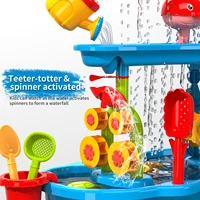 Sand water game table toy 3-Tier Outdoor Water Play Table Toys for Tables Summer Beach Toys for Outside Backyard for Kids age3-8 2