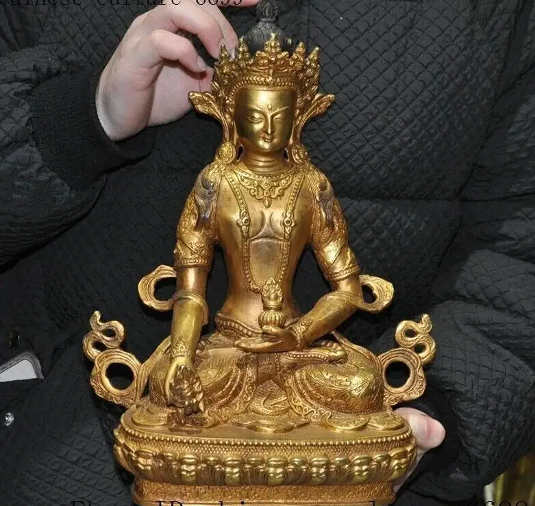 

Тибетский Фан, Непал, бронзовая позолоченная статуя бога богини Будды