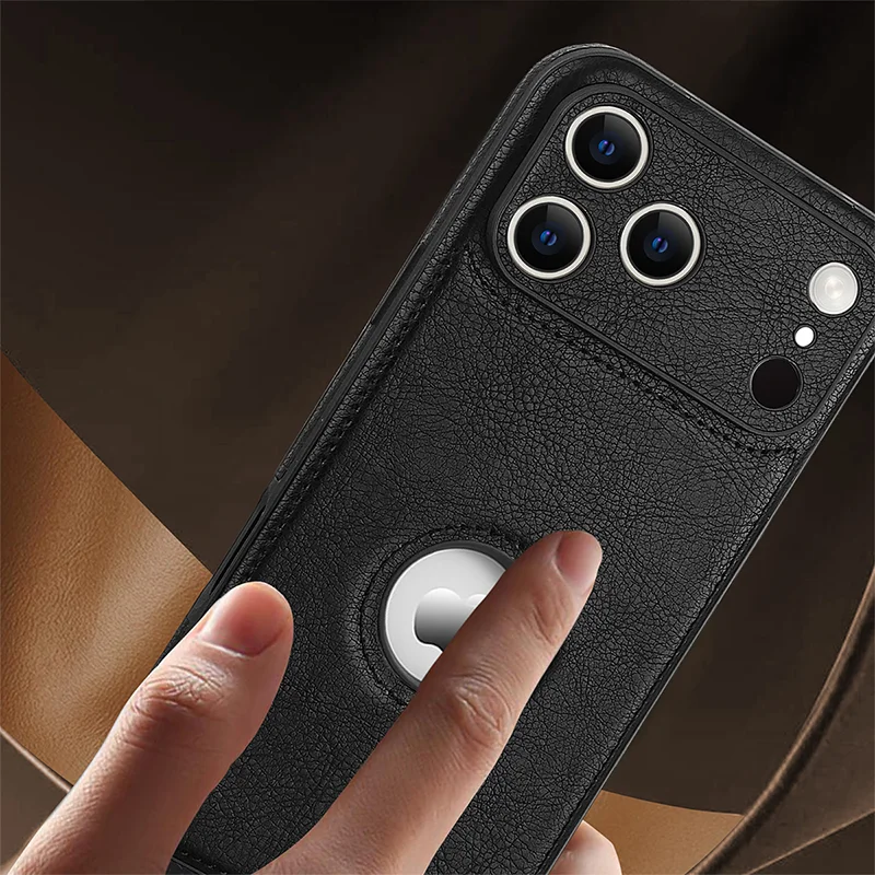 Luxury Fashion Leather Case with Air Shockproof and Premium Camera Lens Protection