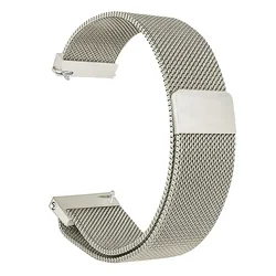 Magnetic Metal Milanese Loop Strap - Premium Bracelet Band, 20mm/22mm - 20mm Universal (Starlight)