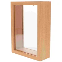 Wooden Money Bank Picture Frame Decorative Coin Bank 7 inch Shadow Box Money Saver Box Clear Money Jar for Adults Money Savi 2