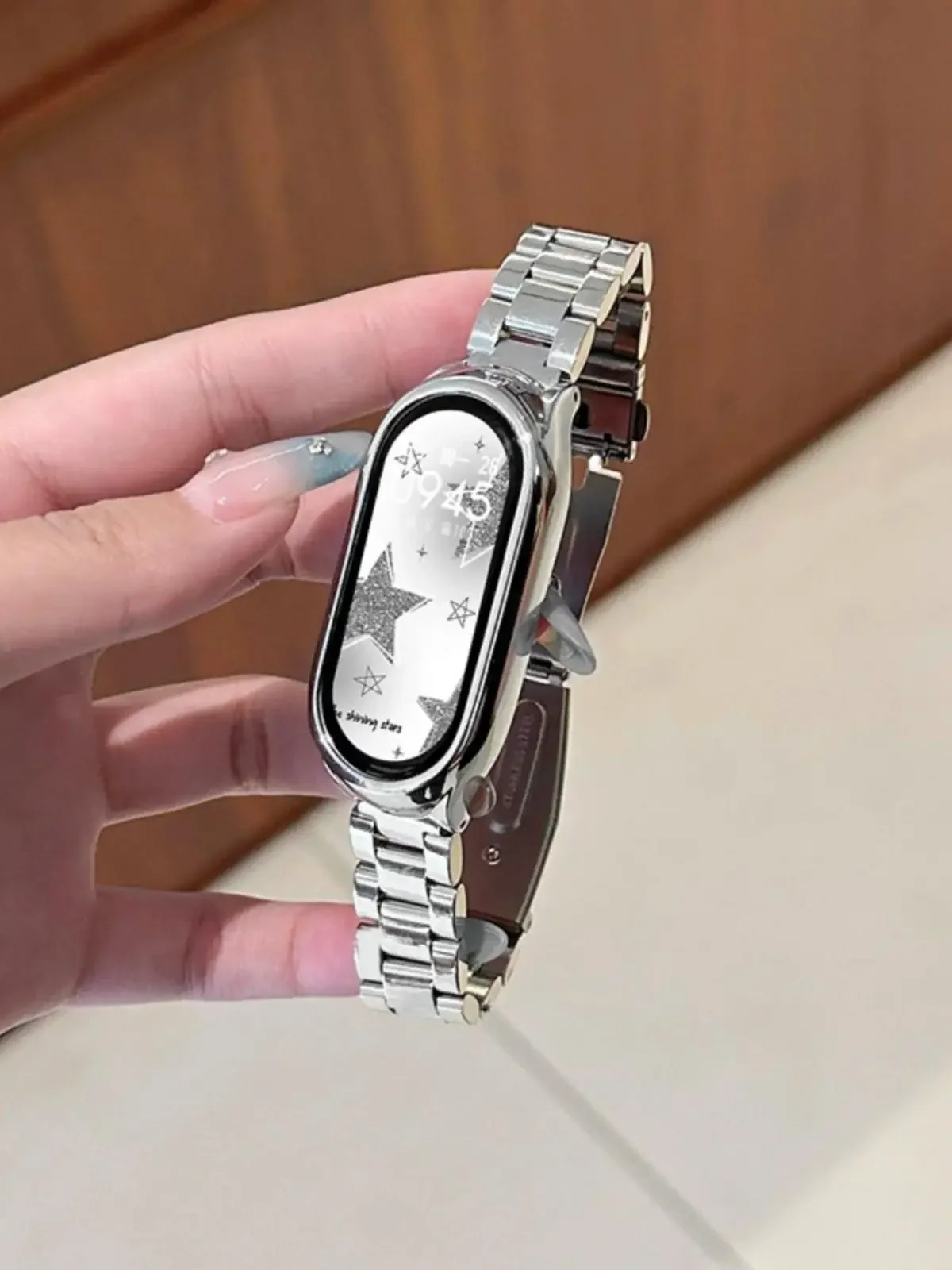 Elegant Stainless Steel Replacement Wristband Bracelet, Universal Fit Strap