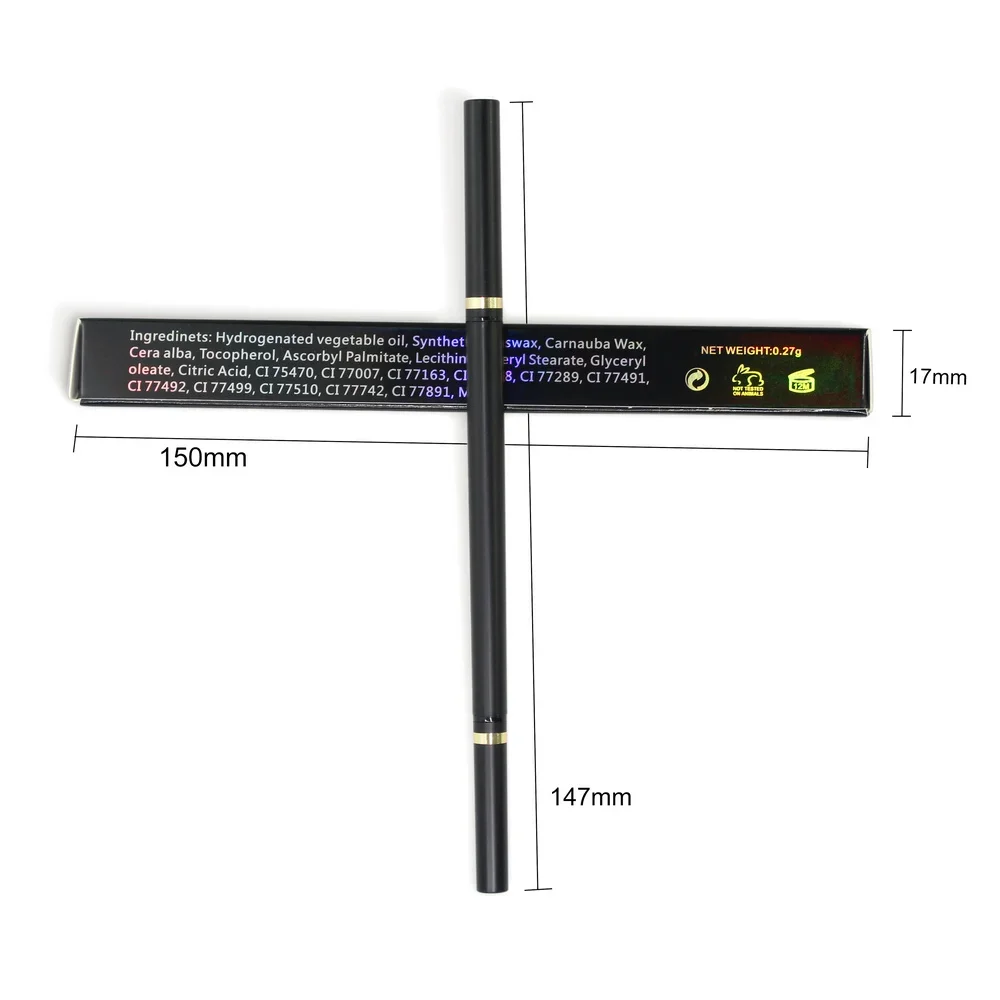 Private Label Eyebrow Pencils for Vegan and Vegetarian Customers 2in1 Ultra Thin Eye Brow Pencil Wholesale Makeup Supplier 6