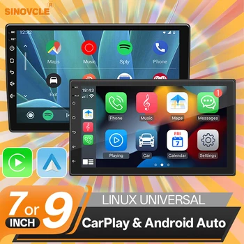 SINOVCLE Radio de coche 2din inalámbrico Carplay Android Auto reproductor Multimedia USB Mirror Link AUX Bluetooth 7 "o 9" pantalla IPS estéreo 1