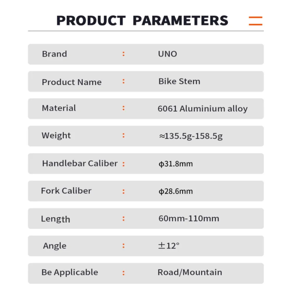 Description Picture 3 of itemMtb Stem 12 Degree Bicycle Handlebar Stem 31.8mm Road Bike Stem 60/70/80/90/100/110mm Mtb Power Parts Riser For Bicycl