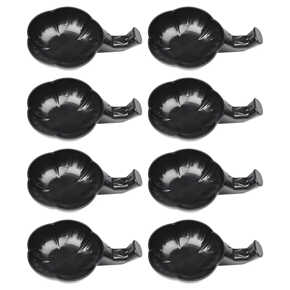 12Pcs 검은 잉크 접시 매화 꽃 모양 다기능 서예 드로잉 플레이트 스튜디오 사무실 연구실을위한 튼튼한 잉크 웰