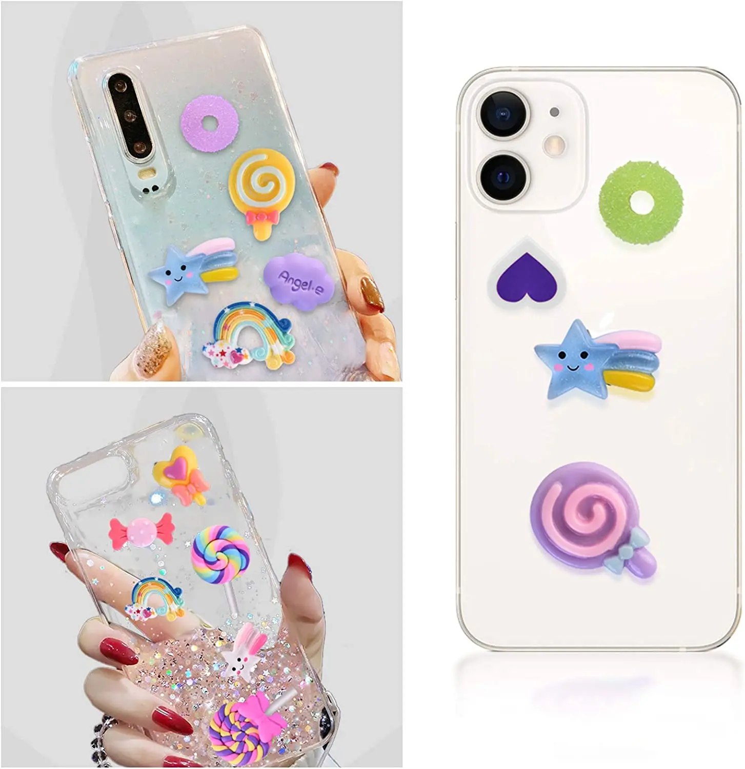 Candy Ornaments Resin Flat-Backed Candy Stick Pendant Lollipop Decoration for DIY Crafts and Decorations Scrapbook 20 30 P candy resin ornaments,resin embellishments