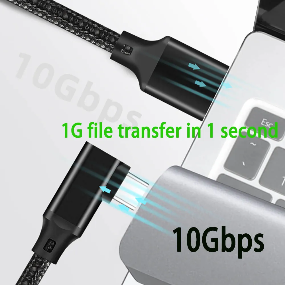 USB 3.2 Gen 2, Oculus Quest 2 링크 케이블, 엘보 C타입 데이터 전송, 빠른 충전 스팀 VR 액세서리