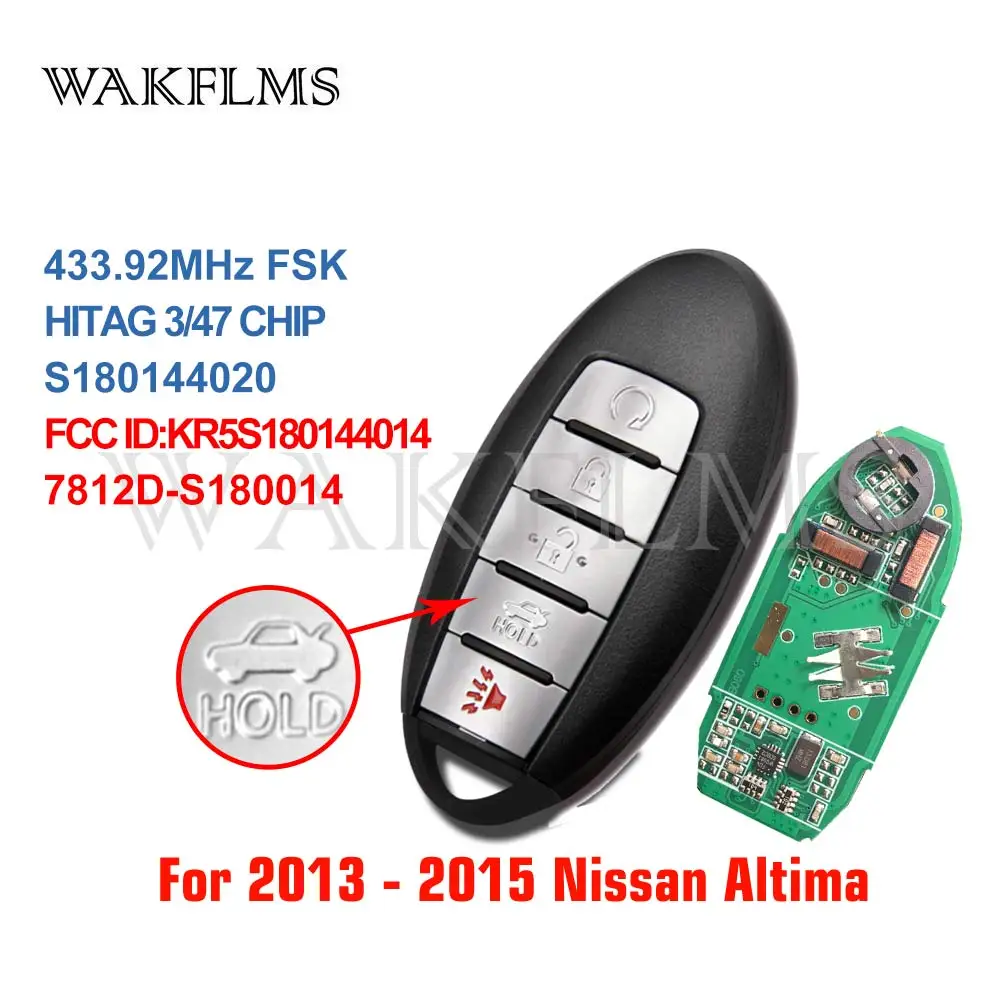 5 Button Smart Remote Car Key 433mhz Pcf7953x For Nissan Altima Maxima
