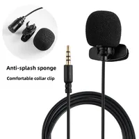 MC01A Portable External 3.5mm Hands-Free Mini Wired Collar Clip Lapel Lavalier Microphone for PC Laptop Lound Speaker 3