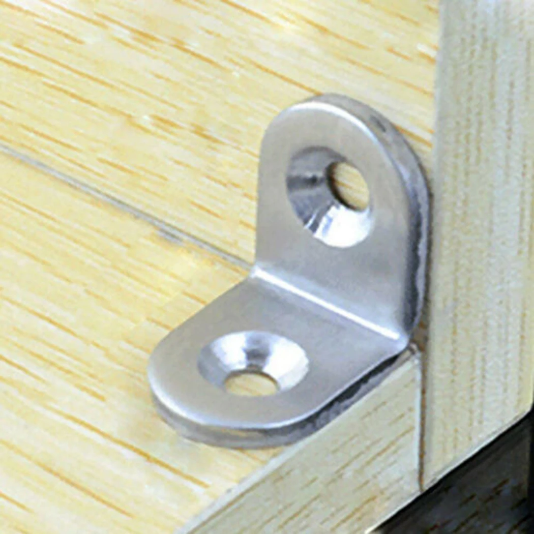 

Durable New Corner Brackets Right Angle Rust-resistant Joint L Shape Repair Shelf Silver Stainless Steel 10pcs